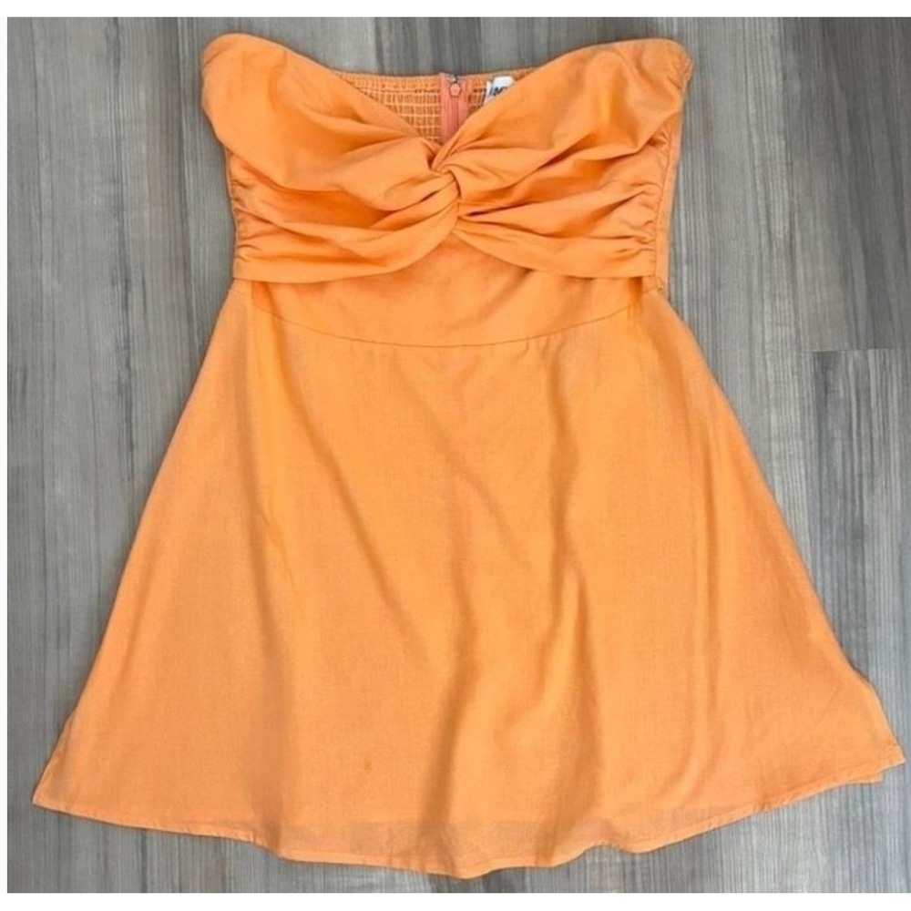 Princess Polly Falling For You Orange Cut Out Strapless Twist Front Mini size 8 - Picture 3 of 6